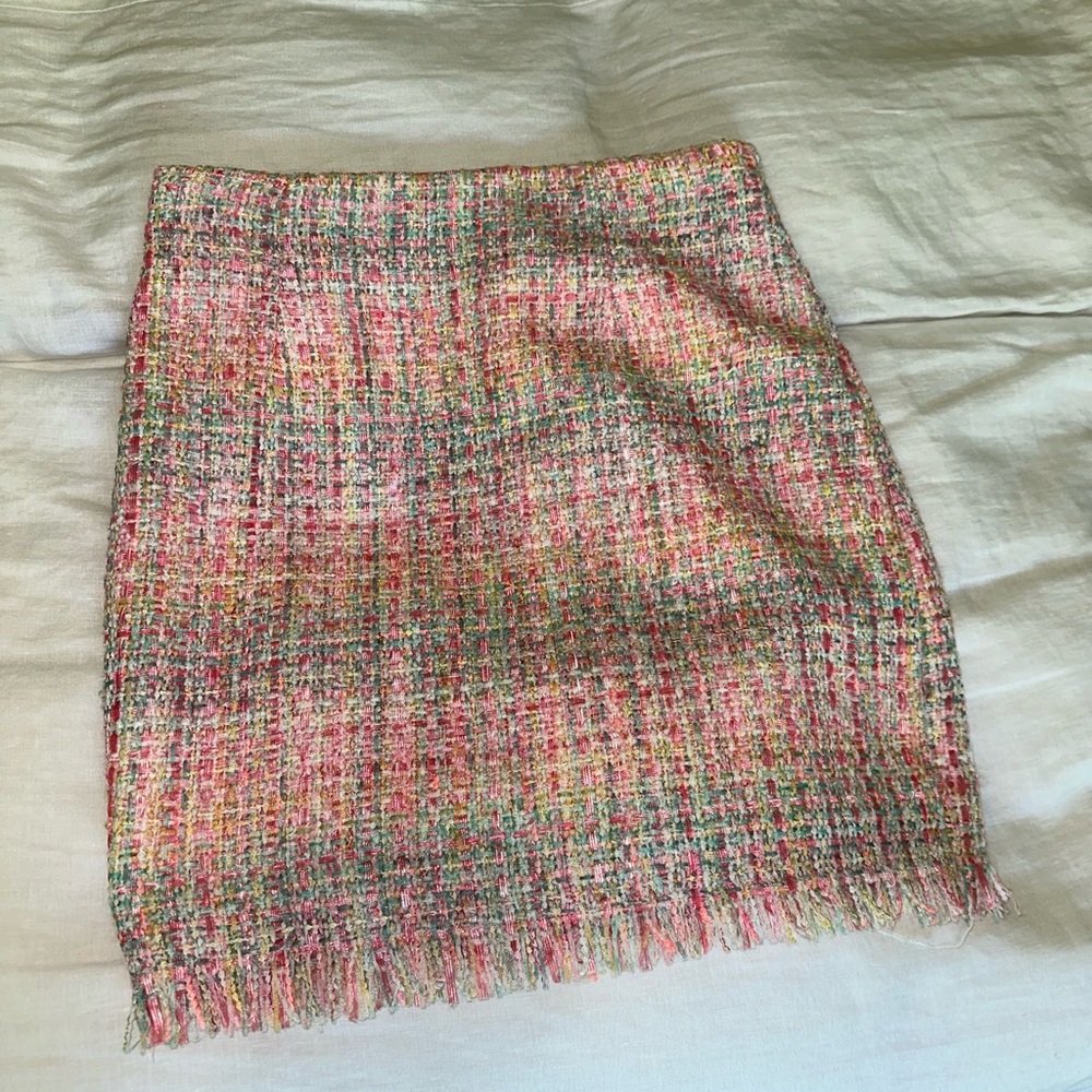 Pink Lily Tweed Skirt